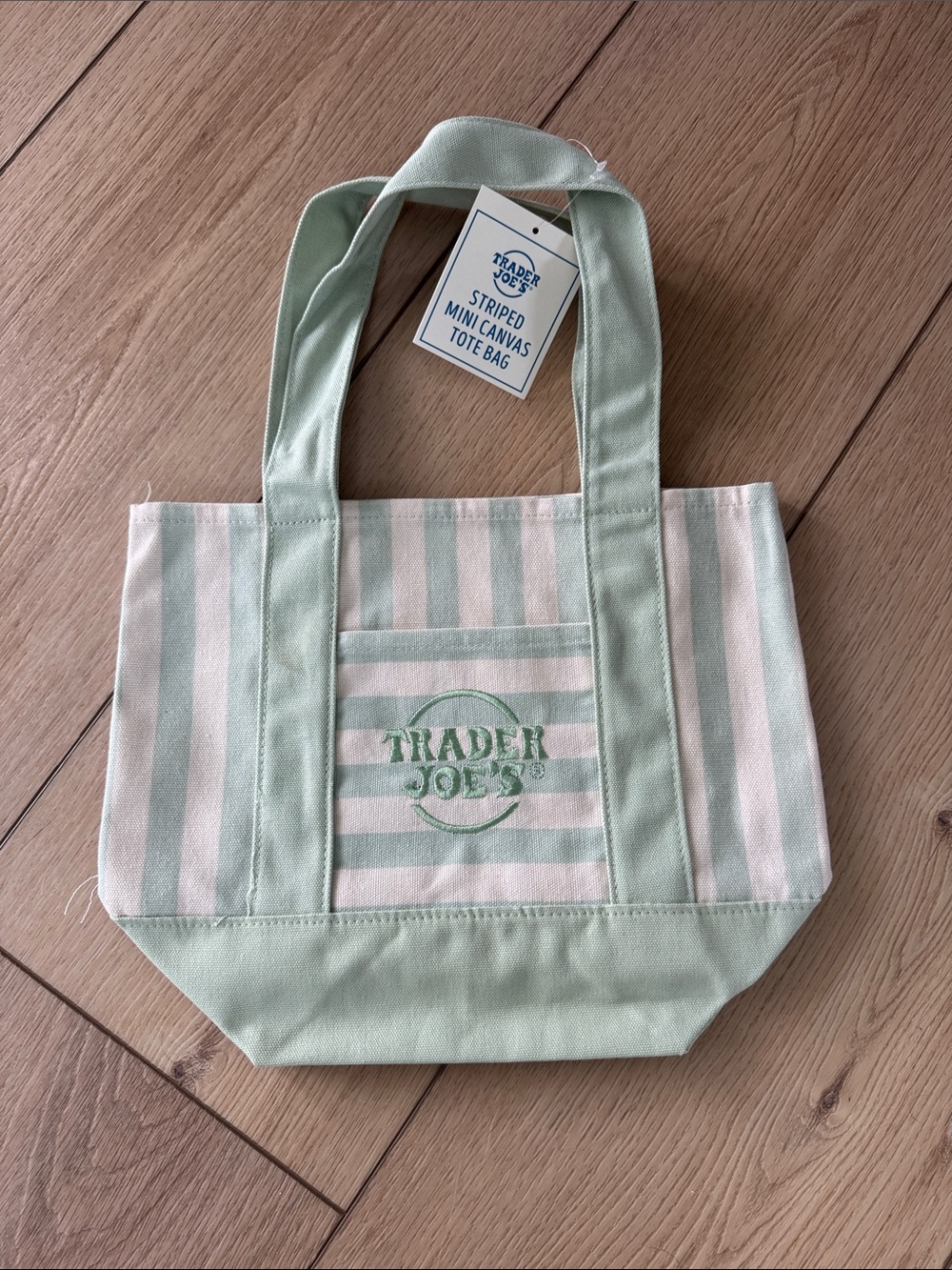 Trader Joe’s Mini Pastel Striped Canvas Tote Bag
